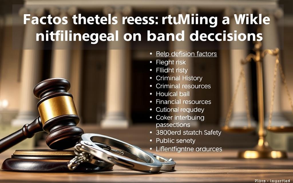 A Well-Lit, High-Resolution Image Of The Factors That Judges Consider When Making Bail And Bond Decisions. In The Foreground, A Gavel, Handcuffs, And A Scale Of Justice Symbolize The Legal Proceedings. In The Middle Ground, A Detailed List Of Key Decision Factors, Such As Flight Risk, Public Safety, Criminal History, And Financial Resources. In The Background, A Blurred Courthouse Facade With Columns And Archways, Conveying A Sense Of Authority And Gravitas. The Overall Mood Is One Of Thoughtful Deliberation, With A Focus On The Complex, Multifaceted Nature Of The Bail Determination Process. A Well-Lit, High-Resolution Image Of The Factors That Judges Consider When Making Bail And Bond Decisions. In The Foreground, A Gavel, Handcuffs, And A Scale Of Justice Symbolize The Legal Proceedings. In The Middle Ground, A Detailed List Of Key Decision Factors, Such As Flight Risk, Public Safety, Criminal History, And Financial Resources. In The Background, A Blurred Courthouse Facade With Columns And Archways, Conveying A Sense Of Authority And Gravitas. The Overall Mood Is One Of Thoughtful Deliberation, With A Focus On The Complex, Multifaceted Nature Of The Bail Determination Process.